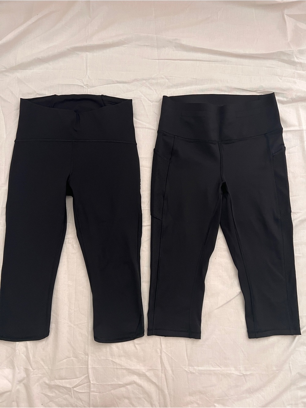 2 Lululemon Women's High-Waist Black Active
Capri Leggings size 8
